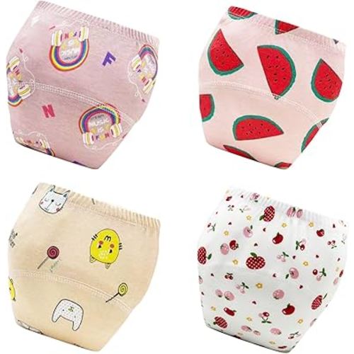 Upairy Training Pants for Boys Girls–Soft & Leak-Resistant Potty Training Underwear,Up Airy Potty Pants Comfortable for Toddlers(4PCS,M)