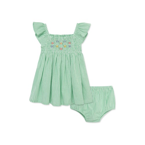 Little Me Kids' Embroidered Stripe Seersucker Sundress & Bloomers Set (Women) | Nordstromrack