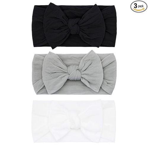 Baby Bling Bows 3pk (Black/Grey/White)