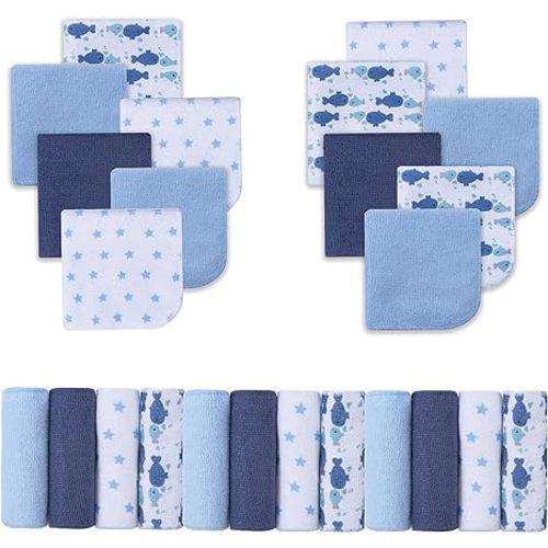 Viviland Baby Washcloths 24 Pack, Toddler Wash Cloths for Bath, Super Soft & Absorbent Bath Towel for Newborn and Infants, Baby Towels Care for Baby's Sensitive Skin