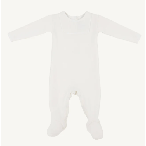 Rock Me Romper (Ribbed) - Palmetto Pearl with Worth Avenue White