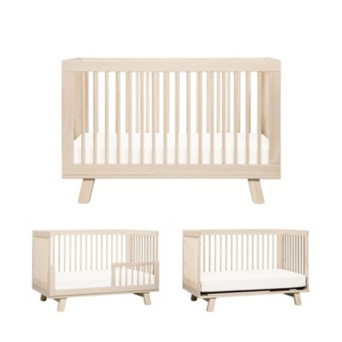 Babyletto Hudson 3-in-1 Convertible Crib with Toddler Bed Conversion Kit - Washed Natural