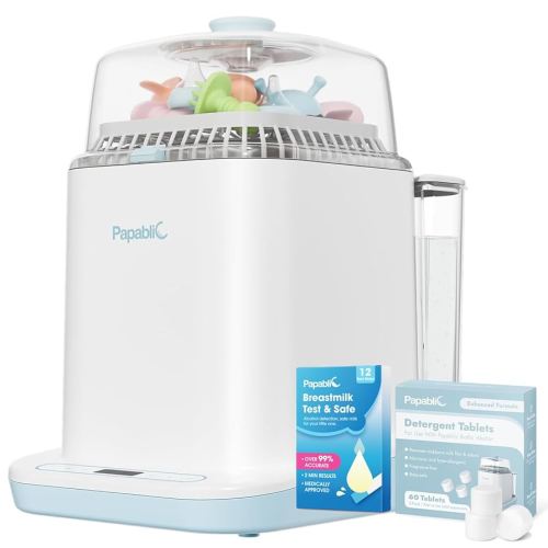 Papablic Breast Milk Alcohol Test Strips and Bottle Washer