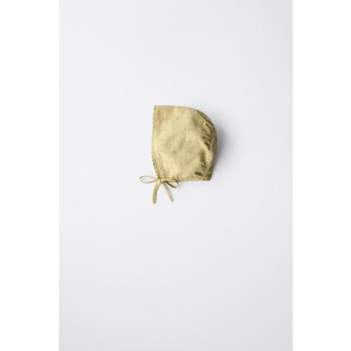 EMBROIDERED LACE BONNET - Olive green | ZARA United States
