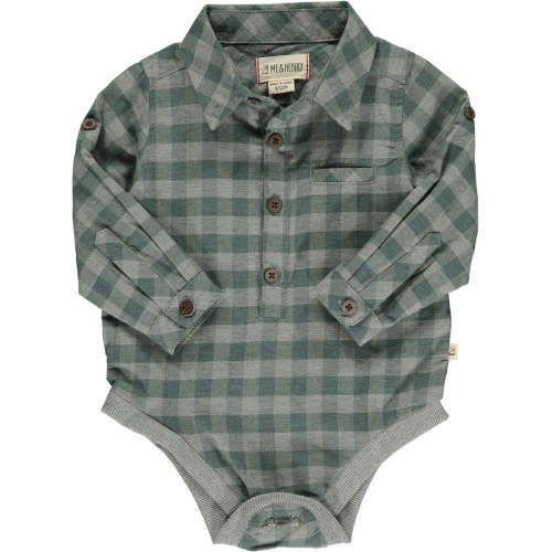 Sage Plaid Onesie – Little Buffalo Creek Co.