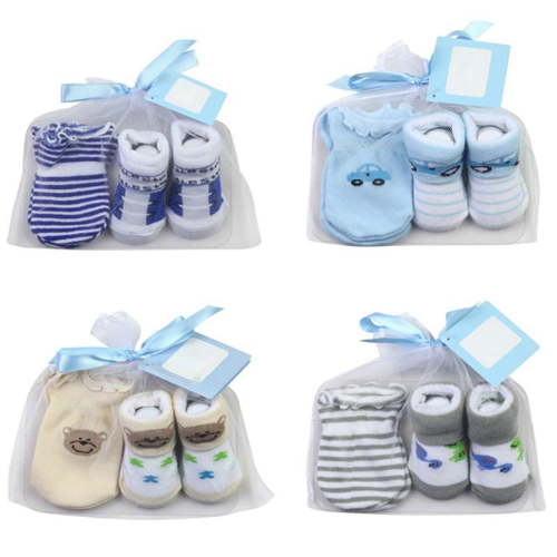 ZUARFY Baby Socks+Anti-Scratch Gloves Set for Baby Boys Infant 0-6 Months Newborn Gifts