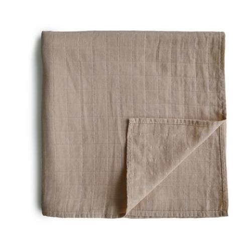 Mushie Muslin Swaddle Blanket Organic Cotton (Natural)
