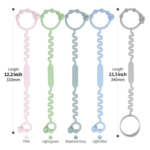 Toy Straps for Baby, Pacifier Holder Clip with Self-Adjusting Bayonet, Pure Silicone Material Without BPA; Can Be Used for Teethers, Feeding Bottles, Toys, Baby Cribs, High Chairs(5PS)