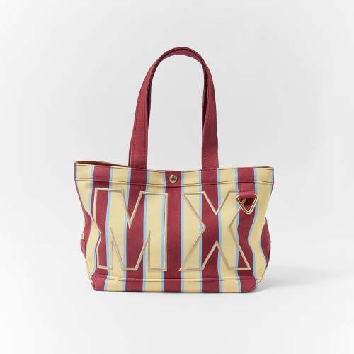 Striped Custom Alpha Tote - Merlot