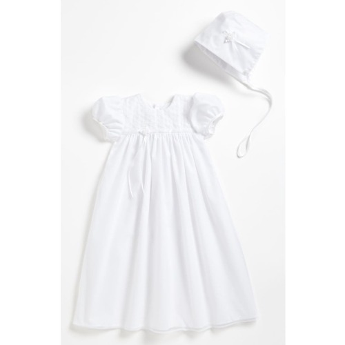 Embroidered Christening Gown & Bonnet