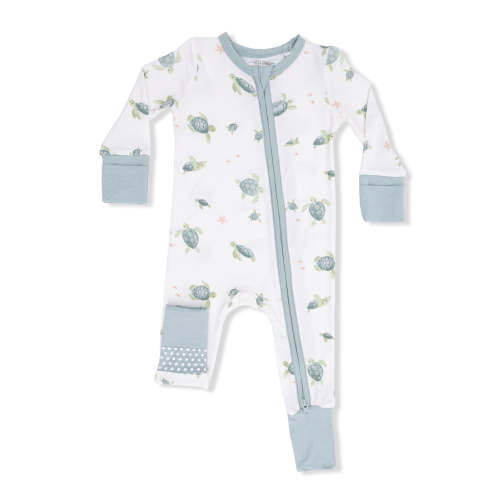2-Way Zip Romper, Sea Turtles