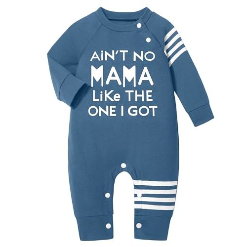 Baby Boy Clothes Infant Mamas Print Romper Stripe Sleeve Outfits Fall Winter Baby Clothing Jumpsuit