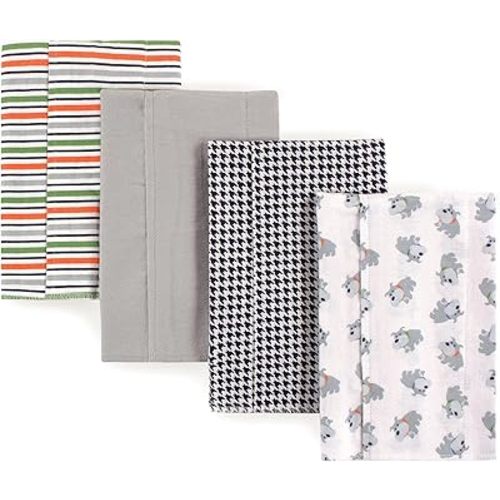 Luvable Friends Unisex Baby Cotton Flannel Burp Cloths, Dog, One Size