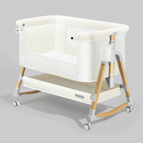 HARPPA Cuddly 3-in-1 Baby Bassinet Bedside Sleeper for Reflux | Attaches to Bed, Adjustable 5 Heights, Non-Toxic & CPSC Certified | Sturdy Aluminum Frame, Portable Wheels, Tool-Free Setup, Gentle Rocking | Perfect for Newborns, Infants, Small Spaces & Saf