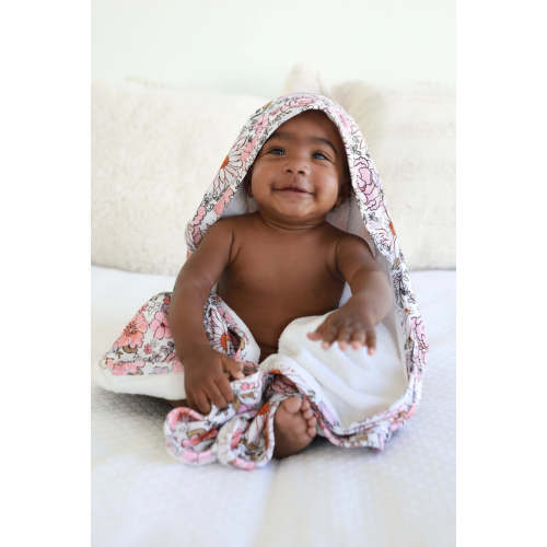 Bamboo Hooded Towel | Purple Floral