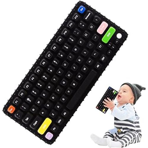 Baby Keyboard Teething Toys for Babies 0-3, 0-6, 6-12 Months | Soft Silicone Keyboard Teethers Toys | Baby Fidget Toys 0-6 Months | Infant Teether Pacifier for Breastfeeding Baby Boy Girl