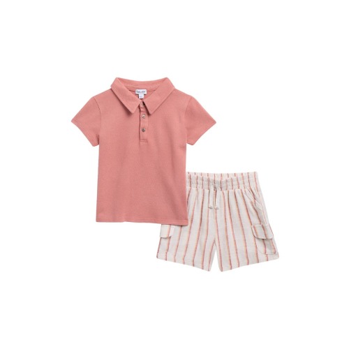 Kids' Sienna Polo & Stripe Shorts Set