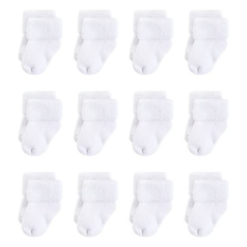 Touched by Nature Baby Organic Cotton Socks, White Terry, 6-12 Months