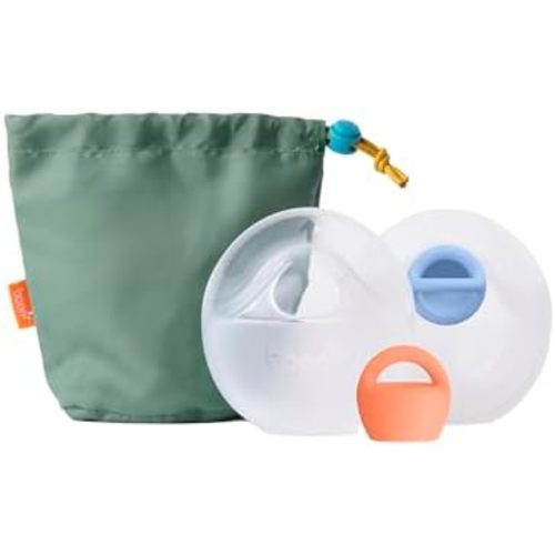 Boon Trove Silicone Manual Breast Pump - Discreet Milk Collector - 2 Count