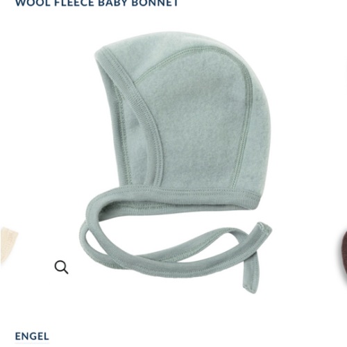 Wool fleece baby bonnet in slate blue