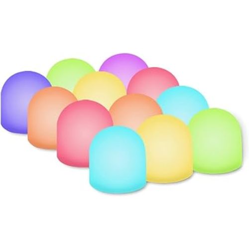 Novelty Place Color Changing Mini Nightlight, Multicolor LED Mood Lighting - Night Light for Bedroom, Bathroom, Living Room - Battery Powered (Pack of 12)