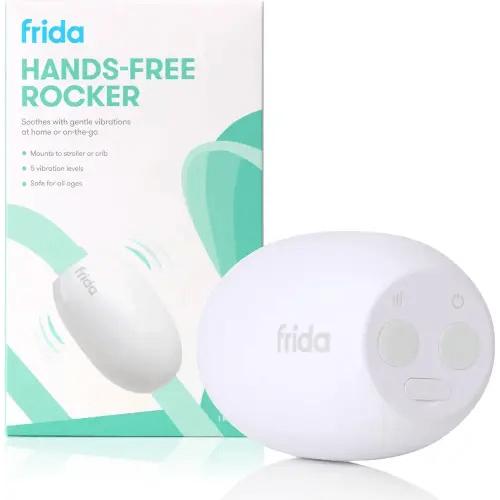 Frida Baby Hands-Free Rocker Device with 5 Vibration Levels, Universal Stroller Accessories, Rechargeable for Cribs & Strollers, Water-Resistant Baby Soother