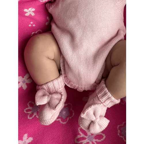 Bow Booties - Powder Pink