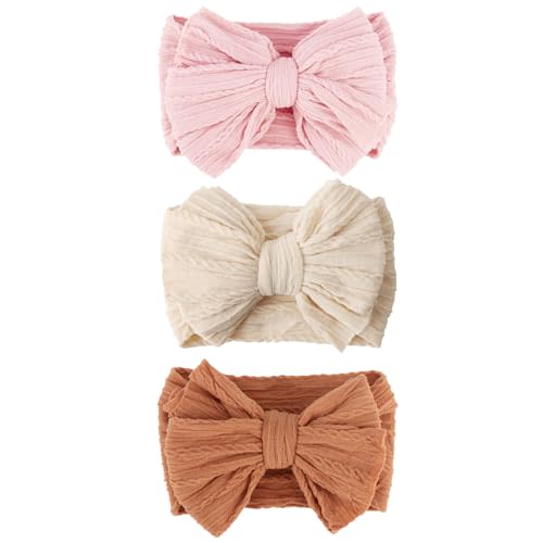 AQOKKA Baby Bows Headbands Nylon Baby Girl Headbands Soft Handmade Hairbands Toddler Hair Accessories for Girls Baby Newborn Infant Kids