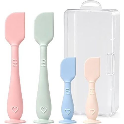 4-Pack Diaper Cream Spatula with Case, Soft Diaper Rash Cream Applicator