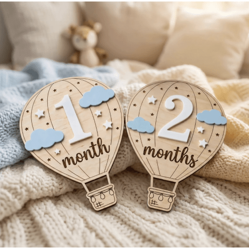 Hot Air Balloon Baby Milestone Sign