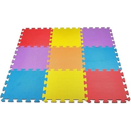 10-Piece Interlocking Floor Mats, Exercise Mat, Safety Play Floor Mat for Kids Tiles Cushions Soft Interlocking Exercise mats Garage Flooring Protector (10 Square Ft)