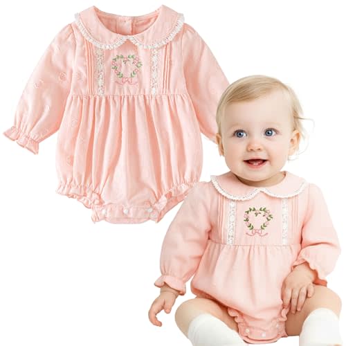 Simplee kids Baby Infant Girls Cotton Long Sleeve Summer Ruffle Romper 3-24 Months