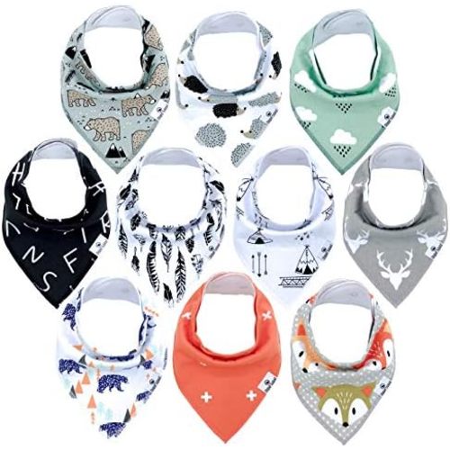 DiaperSquad's Baby Bibs for Drooling and Teething, Bibs for Boys, Baby Girl - Solid Cotton Baby Drool Bibs