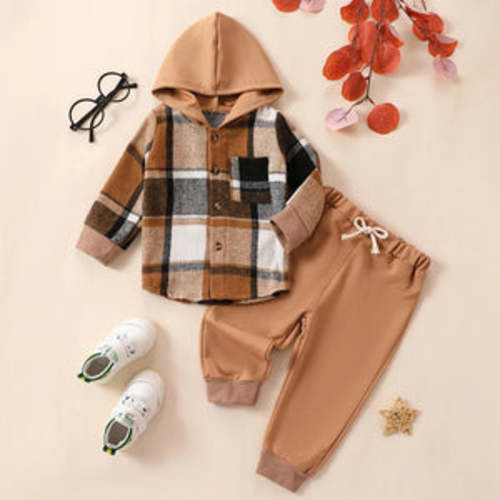 Plaid Parker Hoodie & Pants for Baby & Toddler Boys – Bitsy Bug Boutique