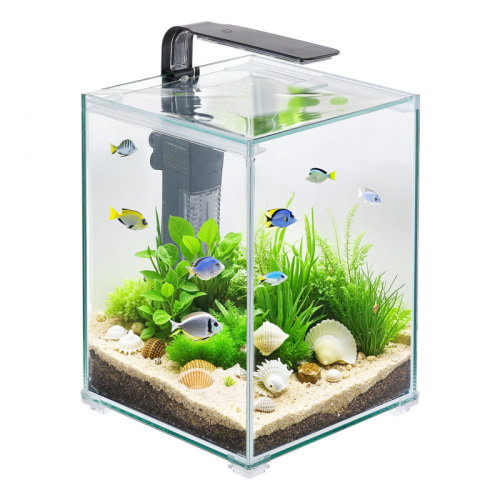5 Gallon Fish Tank Aquarium Smart Square Clear Glass 3 Self Cleaning | Wayfair