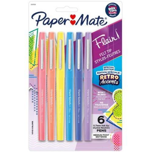 Paper Mate 6ct 0.7mm Felt Tip Pens Retro Colors