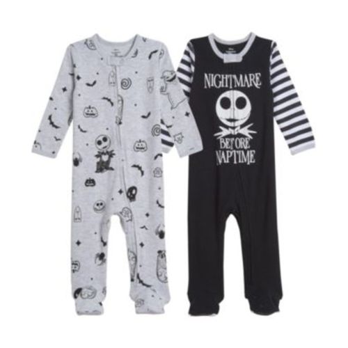 Baby Boys Disney Jack Skellington 2 Pack Footed Coveralls