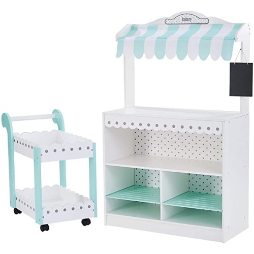 Kids Cashier Wooden Play Market Stand
