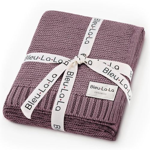 Heritage Knit Organic Cotton Receiving Swaddle Blanket for Girls - 100% Luxury Organic Cotton Knit Warm Cozy Quilt Swaddle Blanket for Newborns Infants Babies & Toddlers (0-2Yrs - Sugar Plum)
