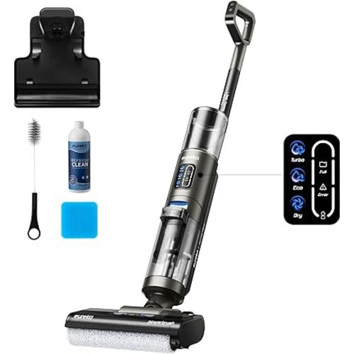 Eureka Cordless Wet Dry Vacuum Cleaner Self Cleaning Vacuum and Mop Combo, Good for Hard Floors Pet Hair Sticky Messes, RapidWash NEW430BL, Blue