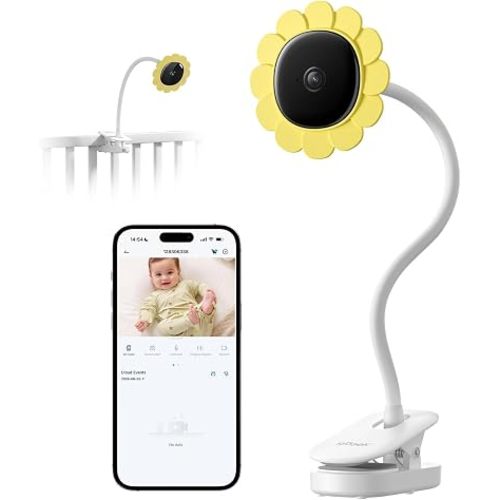ieGeek Travel Baby Monitor with Flexible Gooseneck Stand and Crib Clip