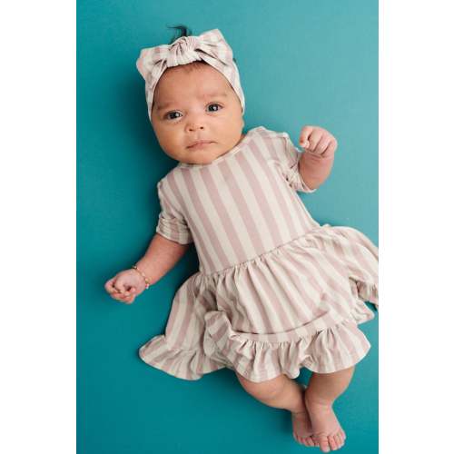 Blush Stripe Bodysuit Bamboo Dress