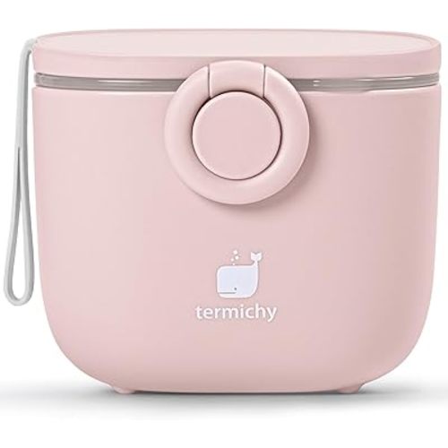 Termichy Baby Formula Dispenser, Portable Milk Powder Dispenser Container with Carry Handle and Scoop for Travel Outdoor Activities with Baby Infant, 8.8OZ, 0.55LB, 250g,500ml (Full Lightpink)