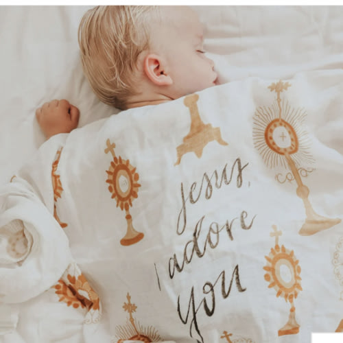 Monstrance Swaddle Blanket | Bamboo & Cotton