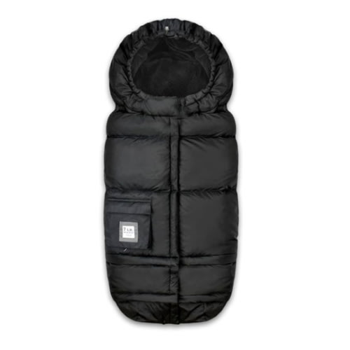 7AM Enfant Stroller Blanket 212 - Adjustable Multi Purpose Fleece Lined Warm Hooded Toddler Footmuff Water Repellent | (6M - 4T) Black Plush