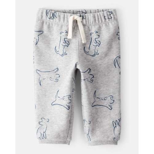 Baby Boy DayDream Fleece Dog Knit Pull-On Pants - Grey - Carter's | Carter's