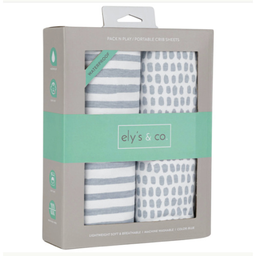 Waterproof Pack N Play | Portable Crib Sheet Set - Blue prints – Ely's & Co.