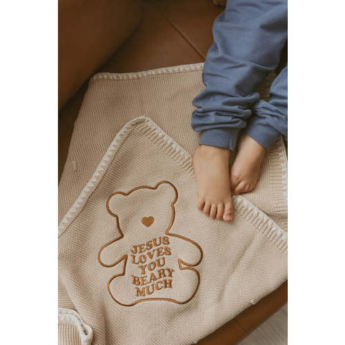 Jesus Loves You Beary Much Knit Blanket – OUR HOUSE ABOVE