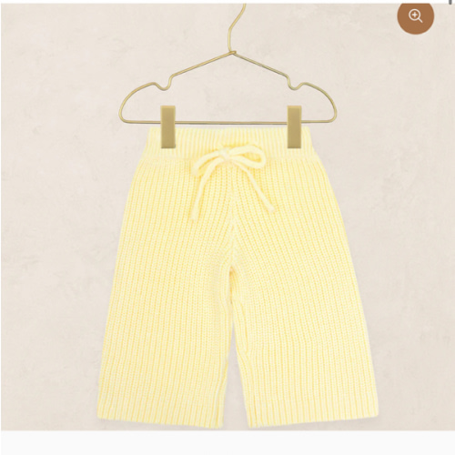 Knit Chunky Wide Leg Pant - Butter Yellow