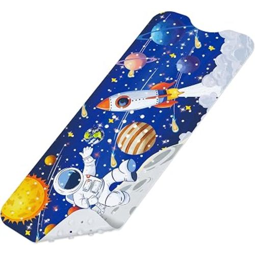 SHUCHING Baby Bath Mat for Tub Non Slip-40x16 Inch, Space Astronaut